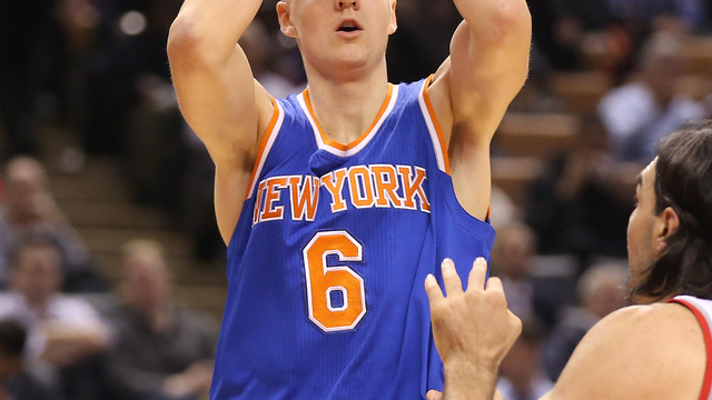 VIDEO: Porzingis does best Curry impression, drains shot from the tunnel