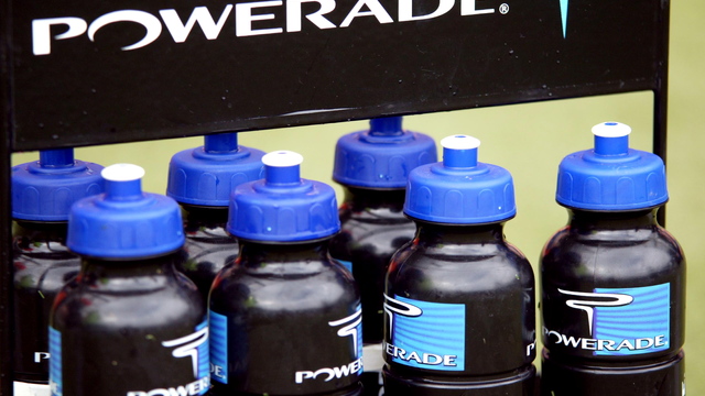 Florida drinking Gatorade out of Powerade bottles
