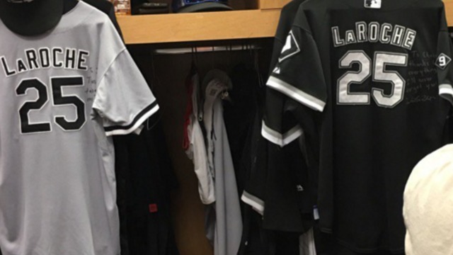 Sale hangs jerseys for Adam, Drake LaRoche in locker