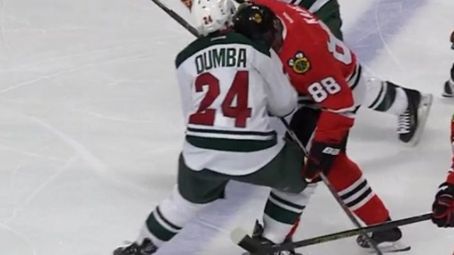 VIDEO: Dumba blasts Kane in open ice