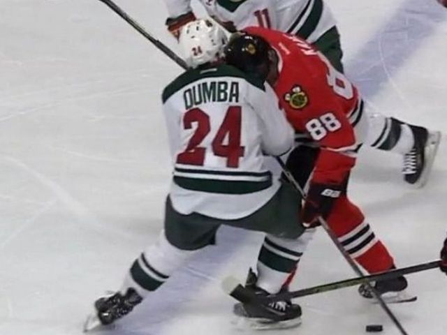 VIDEO: Dumba blasts Kane in open ice