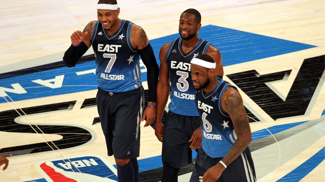LeBron 'would actually take a pay cut' to play with Melo, Paul, Wade