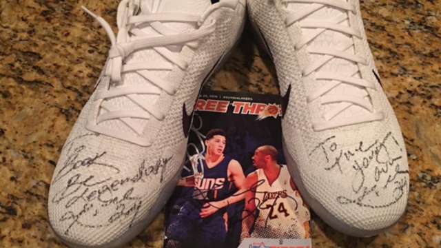 Kobe tells Suns rookie Devin Booker to 'be legendary' on signed shoes