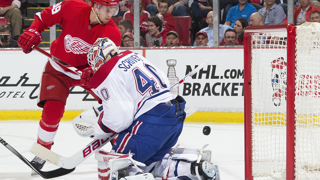 Red Wings' Mantha scores 1st NHL goal, much to family's delight