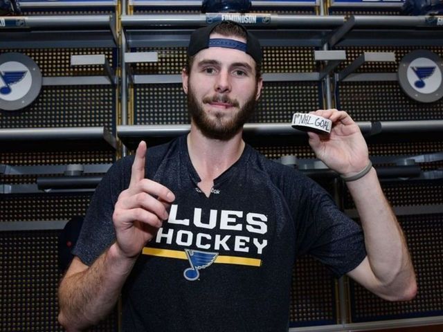Blues' Edmundson 'blacked out' after scoring 1st NHL goal