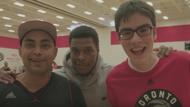 VIDEO: Sam the Barista, Starbucks manager Chris hang with Raptors