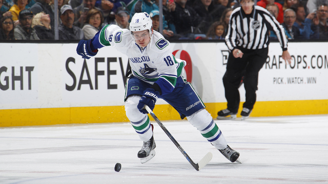 Canucks' Virtanen to have hearing for hit on Sharks' Polak