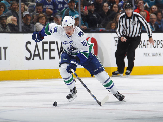 Canucks' Virtanen to have hearing for hit on Sharks' Polak