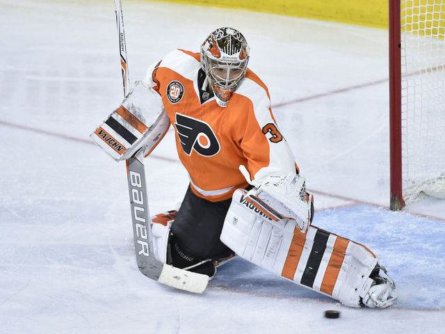 Neuvirth encouraged after 1st on-ice workout since injury