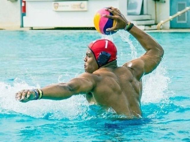 Cam Newton is one scary water polo player