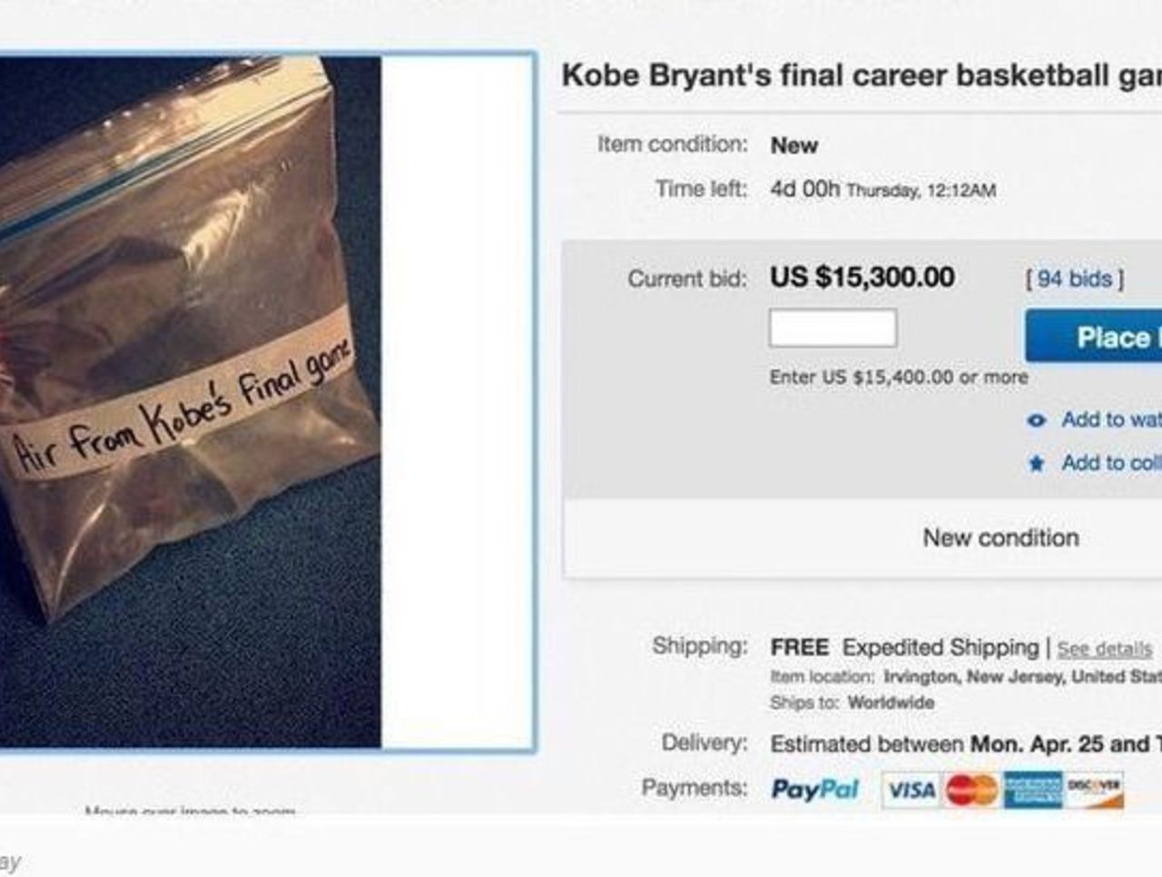 Bag Of Air From Kobes Last Game Bag Poster