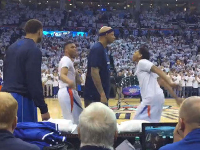 Villanueva interrupts Westbrook, Payne's pregame dance