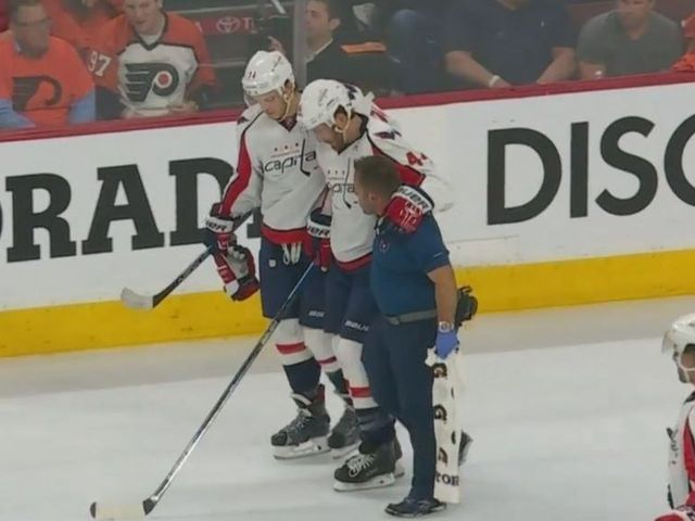 Capitals' Orpik helped off ice after questionable hit