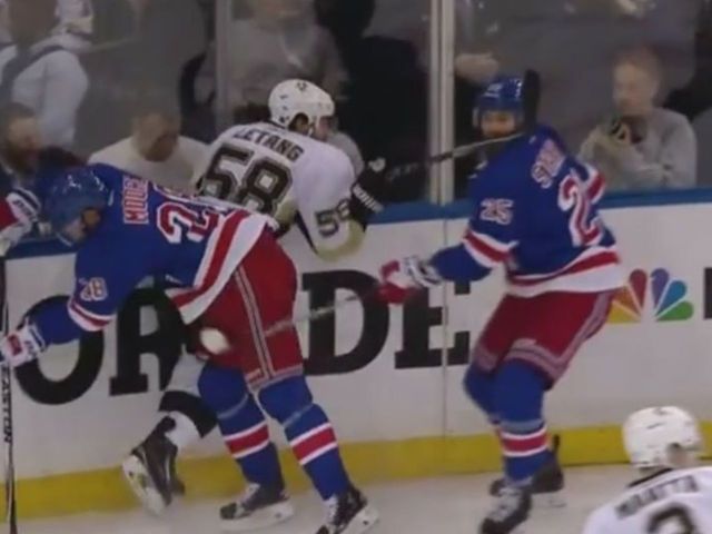 Penguins' Letang catches Rangers' Stalberg with forceful slash to face