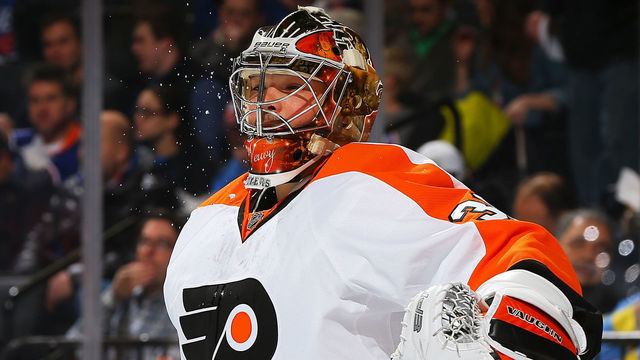 Flyers' Neuvirth taken to hospital after collapsing mid-game
