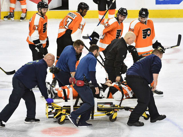 Flyers' Laughton to stay in hospital overnight; all tests negative