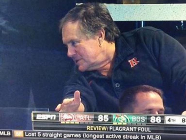 Bill Belichick wears Rutgers shirt to Celtics-Hawks game | theScore.com