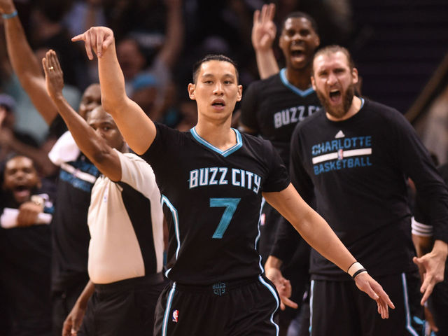 Watch: Hornets' Lin drops a Jordan shrug after hitting trey against Heat