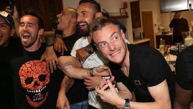 Watch: Leicester players celebrate league title at Jamie Vardy's house