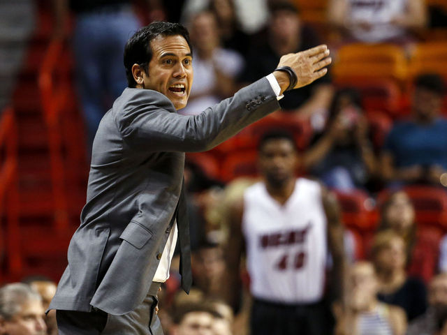 Watch: Spoelstra loses it on Deng for dawdling on inbounds pass