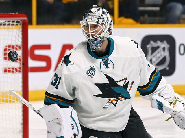 Watch: Martin Jones denies Colin Wilson on triple-overtime breakaway