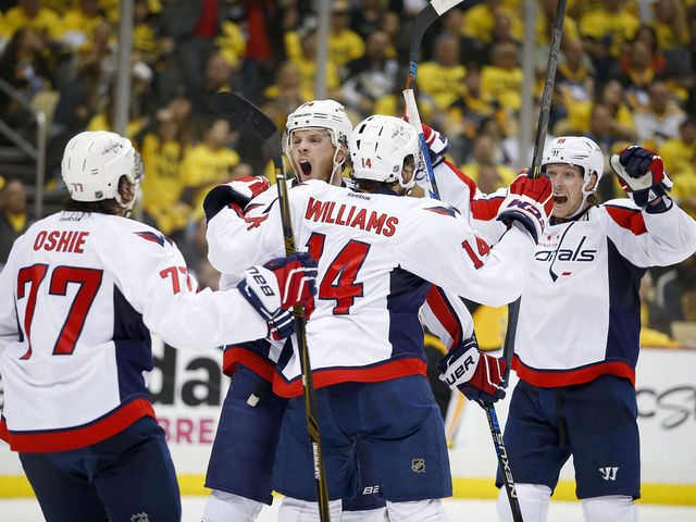 Watch: Carlson PPG sends game to OT after Penguins shoot 3 pucks over glass