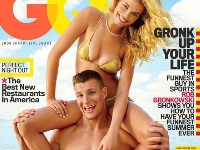 Gronk gives swimsuit model a ride on cover of GQ theScore