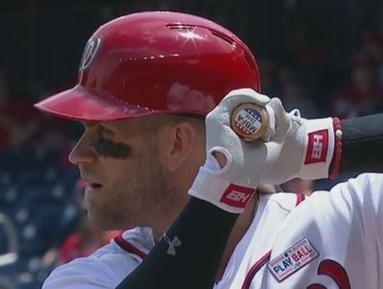 Washington Nationals' Bryce Harper adds 100 emoji stickers to bat