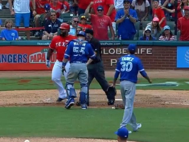 Chavez clears benches again by plunking Fielder