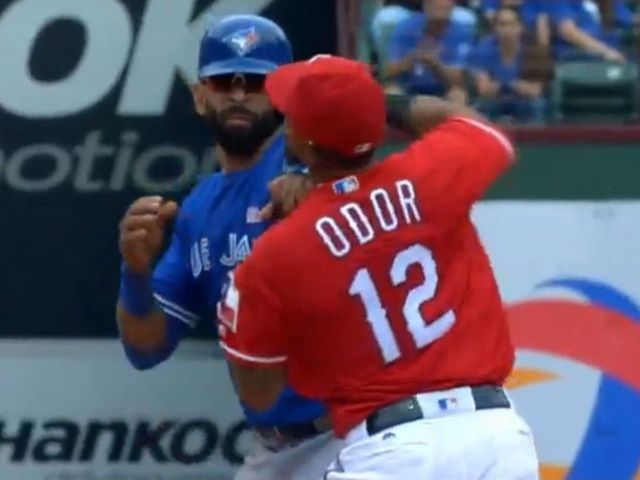 Rougned Odor Jose Bautista GIF - Rougned Odor Jose Bautista Texas