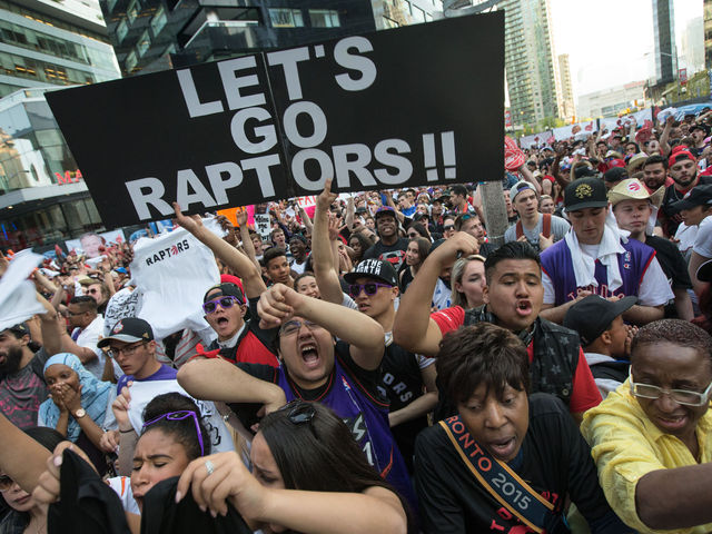 Watch: Raptors crowd erupts after Cavaliers finally called for foul