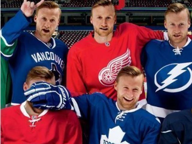 Steven Stamkos featured in several jerseys on The Hockey News cover