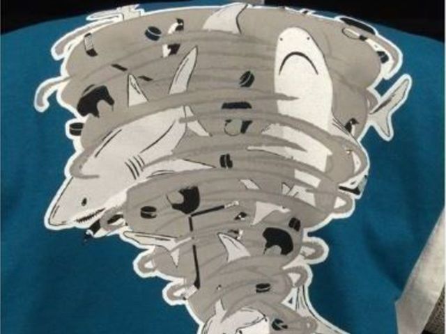 Sharknado splashes Sharks' Game 3 T-shirts
