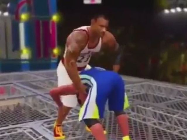 LeBron destroys Splash Brothers in WWE 2K16 sim