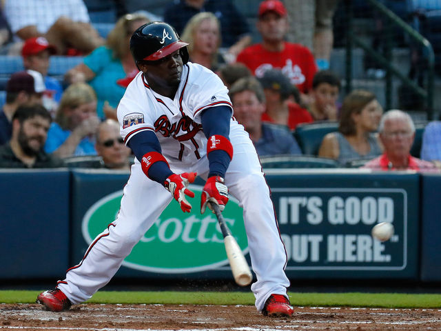 Garcia lines bouncing ball off ground for hit