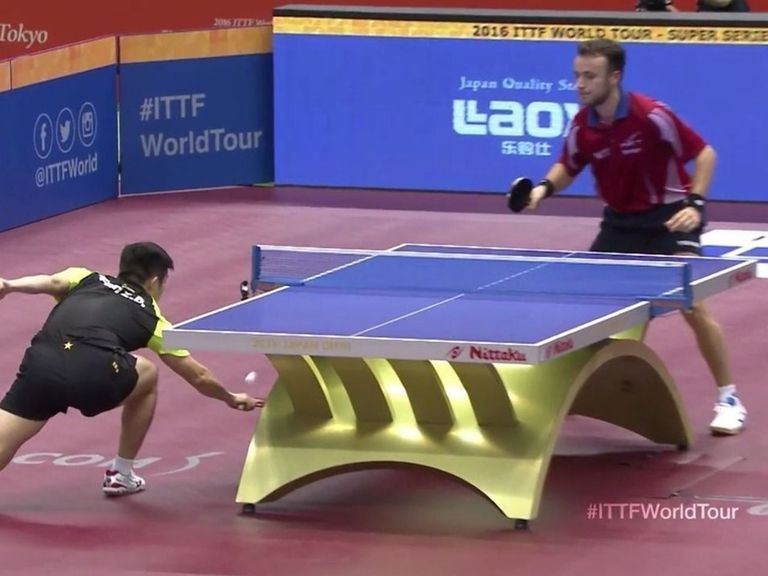 Table tennis player in disbelief over own incredible shot | theScore.com