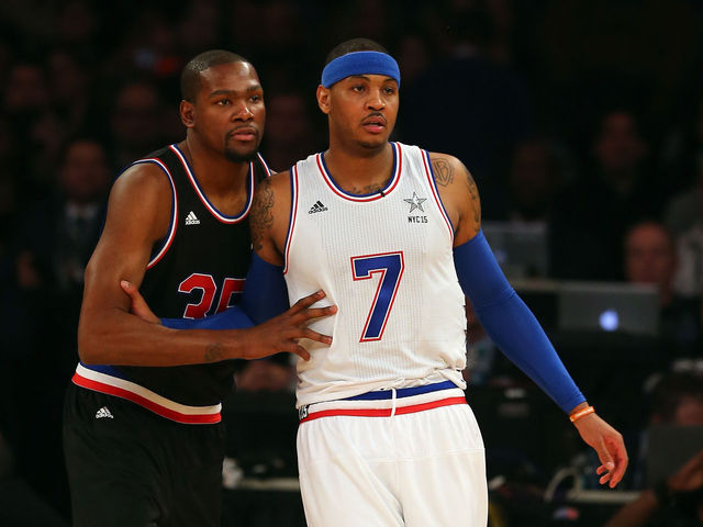 Carmelo says he's been talking to Durant about joining Knicks