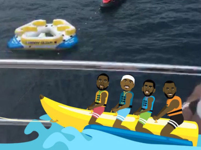 LeBron and Co. using banana boat Snapchat filter to document offseason adventures