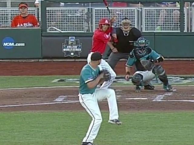 Marlins Man takes in College World Series Finals