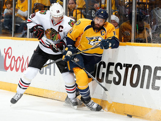 Blackhawks' Toews thanks Weber for leaving Central Division