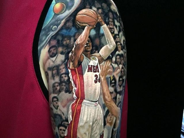 Heat fan gets tattoo of Ray Allen's famous 2013 Finals shot