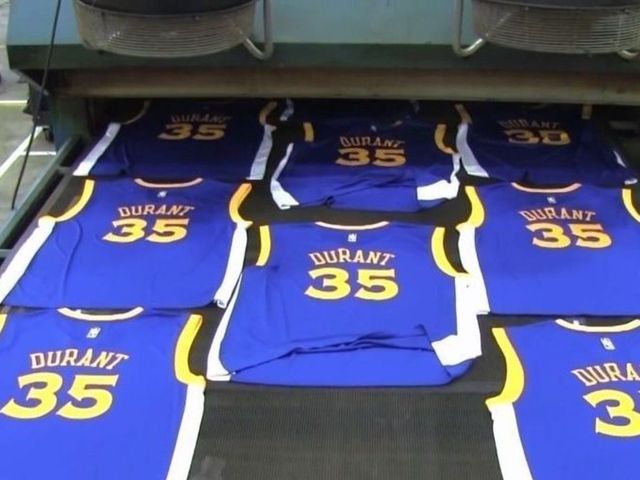 Production underway on Durant Warriors jerseys