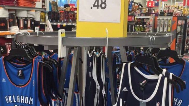 OKC store sells Durant Thunder jerseys for 48 cents