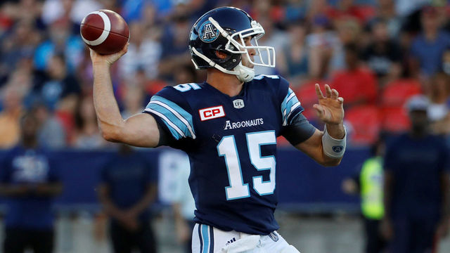 Argos' Ray ruled out vs. Alouettes with shoulder injury