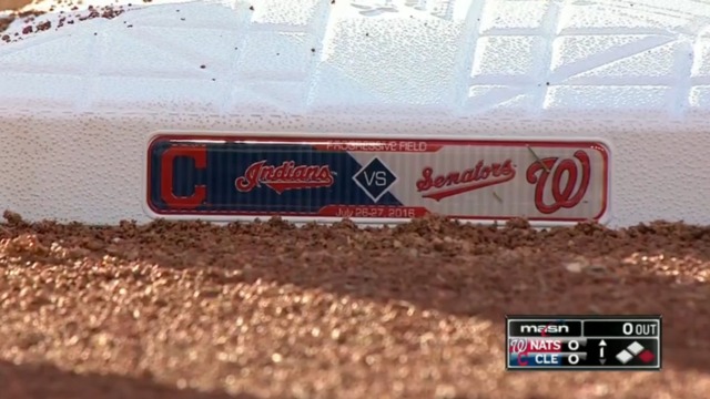 Progressive Field bases advertise Indians-Senators matchup
