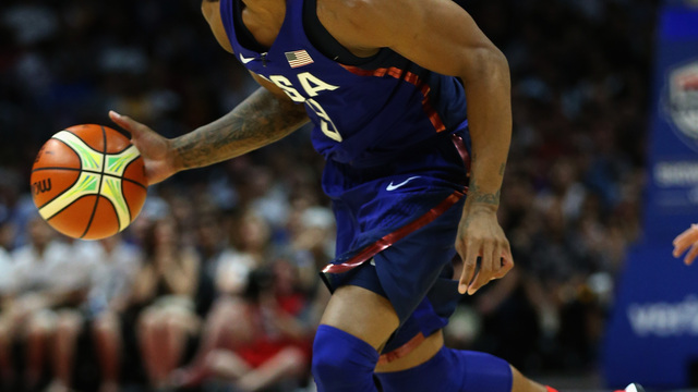 Watch: DeRozan nearly connects on insane 360 dunk vs. China