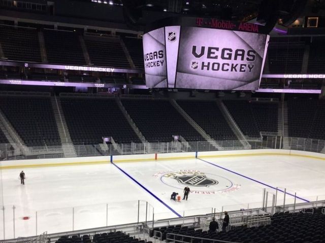 Las Vegas arena installs 1st sheet of ice