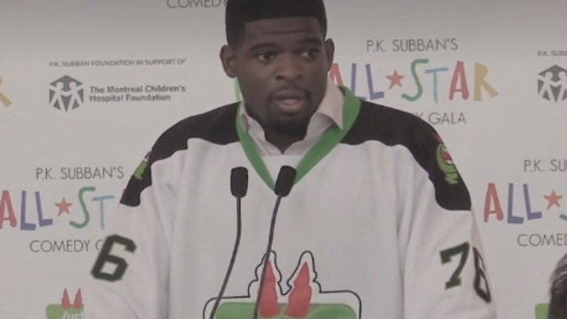 Subban takes jab at Canadiens' management at Just for Laughs gala