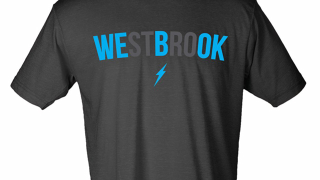 Thunder fans honor newly re-signed Westbrook with new shirt