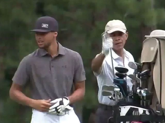 Steph Curry, Obama hit the links for rematch